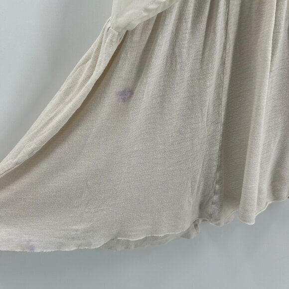 FREE PEOPLE *Flawed* Ivory Sheer Floral Embroidered Oversized Boho Top Small - Picture 8 of 9